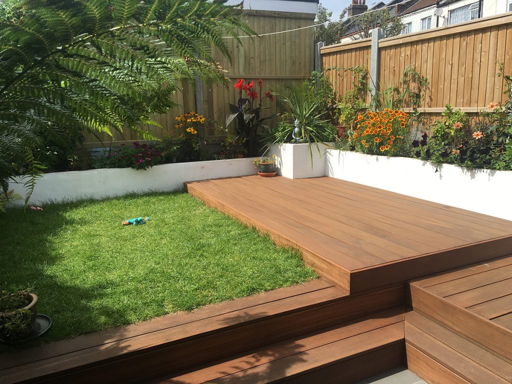 walthamstow garden decking growing gardens grass and borders